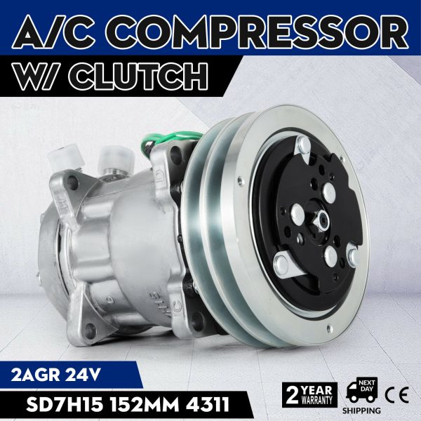 NEW SD7H15 AC Compressor 4311 Sanden 4409 24 Volts 2 Grooves High 2603086-C91 2603086C91